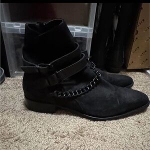 Black Ankle Boots with Chain Detail